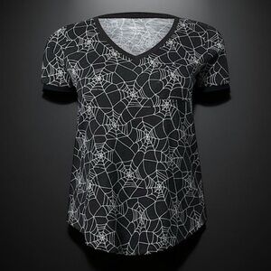 TORRID Spider Web Print Heritage Slub V-Neck Cotton‎ Tee NWT